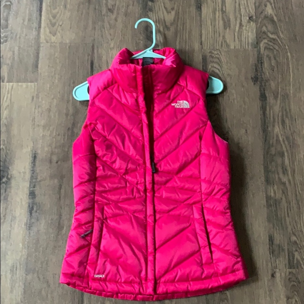 Pink north face vest